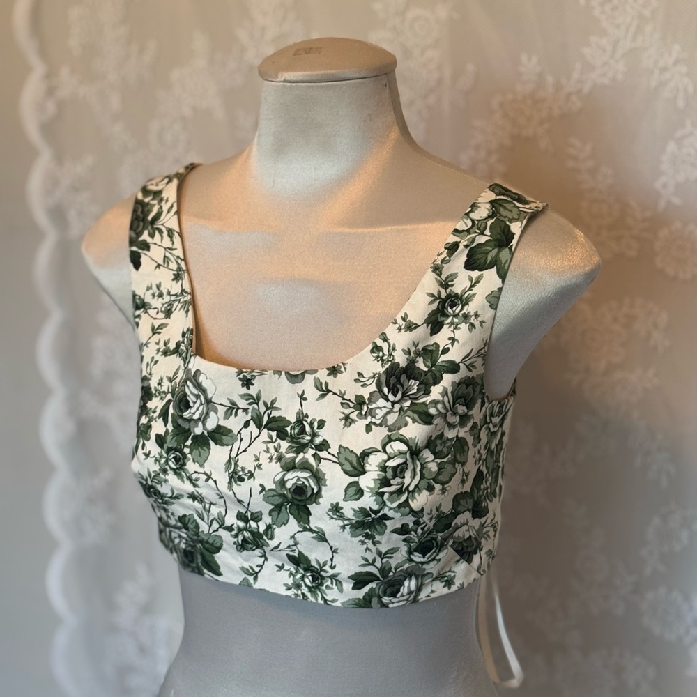 ANTONIO MELANI White Cream Bustier Crop Tank Top